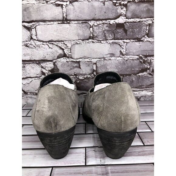 Born Fredrika Gray Suede Leather Pointed Low Cut Heel Booties Women Sz 11M US/43 - Picture 8 of 16